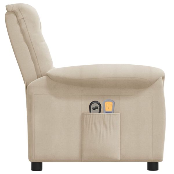 vidaXL Elektrick&eacute; mas&aacute;žn&iacute; křeslo kr&eacute;mov&eacute; l&aacute;tka z mikrovl&aacute;kna