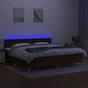 vidaXL Box spring postel s matrac&iacute; a LED tmavě hněd&aacute; 200x200 cm textil