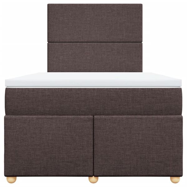 vidaXL Box spring postel s matrac&iacute; tmavě hněd&aacute; 120x190 cm textil