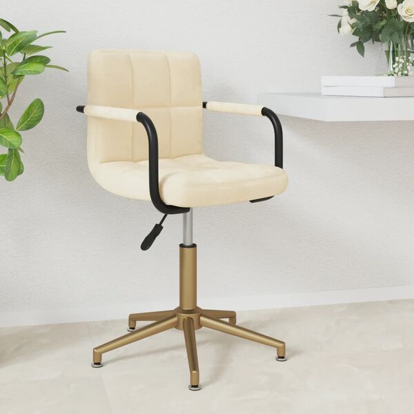 vidaXL Otočn&aacute; j&iacute;deln&iacute; židle kr&eacute;mov&aacute; samet