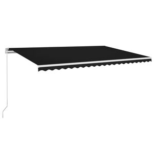 vidaXL Ručně zatahovac&iacute; mark&yacute;za s LED světlem 500 x 350 cm antracitov&aacute;