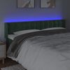vidaXL Čelo postele s LED tmavě zelen&eacute; 183 x 16 x 78/88 cm samet