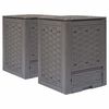 vidaXL Zahradn&iacute; kompost&eacute;ry 2 ks hněd&eacute; 60x60x83 cm 600 l plast ratan