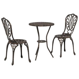 vidaXL Zahradn&iacute; bistro set 3 ks Bronzov&aacute; Hlin&iacute;k