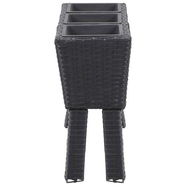 vidaXL Vyv&yacute;&scaron;en&yacute; z&aacute;hon na noh&aacute;ch a 3 květin&aacute;če 72x25x50 cm polyratan