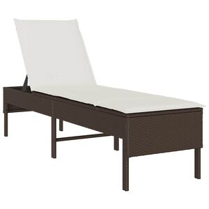 vidaXL Zahradn&iacute; leh&aacute;tko s pol&scaron;t&aacute;řem hněd&eacute; 55 x 200 x 44 cm polyratan