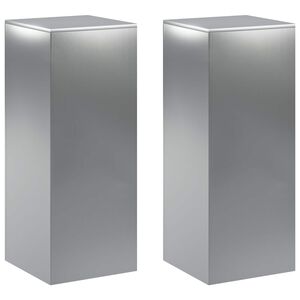 vidaXL Stojan na rostliny 2 pcs Stř&iacute;brn&aacute; 40 x 40 x 100 cm
