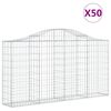 vidaXL Klenut&eacute; gabionov&eacute; ko&scaron;e 50ks 200x30x100/120cm pozinkovan&eacute; železo