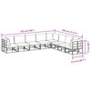 vidaXL Sada zahradních pohovek s polštářem 8 pcs Černá Hliník