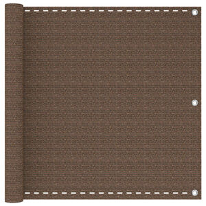 vidaXL Balkonov&aacute; clona Hněd&aacute; 75 x 700 cm HDPE a hlin&iacute;k