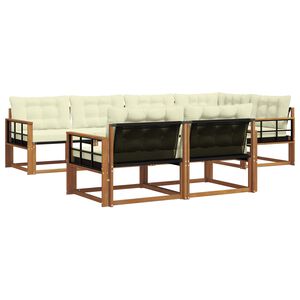 vidaXL Venkovn&iacute; pohovkov&aacute; souprava 7 pcs Přirozen&aacute; a Kr&eacute;mov&aacute;