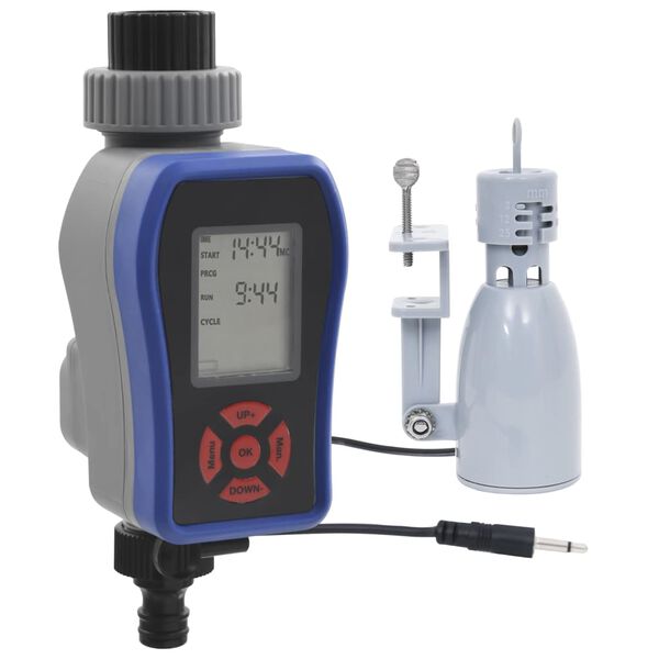 vidaXL Digit&aacute;ln&iacute; zavlažovac&iacute; hodiny s 1 v&yacute;stupem a de&scaron;ťov&yacute;m senzorem