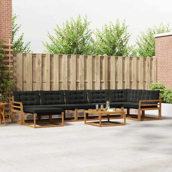 vidaXL Venkovn&iacute; pohovkov&aacute; souprava 22 pcs Přirozen&aacute; a čern&aacute;