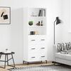 vidaXL Skř&iacute;ň highboard b&iacute;l&aacute; 69,5 x 34 x 180 cm kompozitn&iacute; dřevo