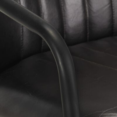 vidaXL Jídelní židle 2 ks černé pravá kůže