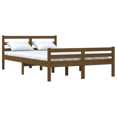 vidaXL Rám postele medově hnědý masivní dřevo 140 x 190 cm