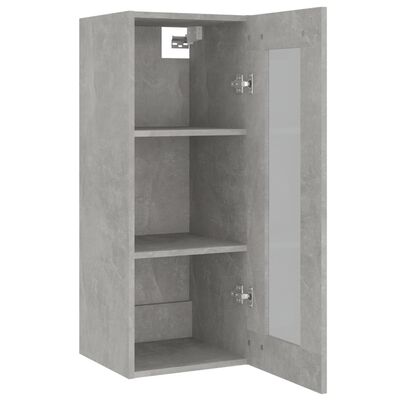 vidaXL Závěsná nástěnná skříňka betonově šedá 34,5 x 34 x 90 cm