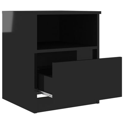 vidaXL Noční stolek černý s vysokým leskem 40 x 40 x 50 cm dřevotříska