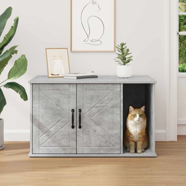 vidaXL Kočič&iacute; dům Beton 85 x 55 x 50 cm kompozitn&iacute; dřevo