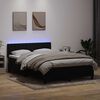 vidaXL Box spring postel s matrac&iacute; a LED čern&aacute; 160x210 cm samet