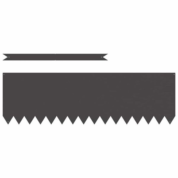 vidaXL Okraj trávníku 20 pcs Černá 100 x 0,05 x 20 cm