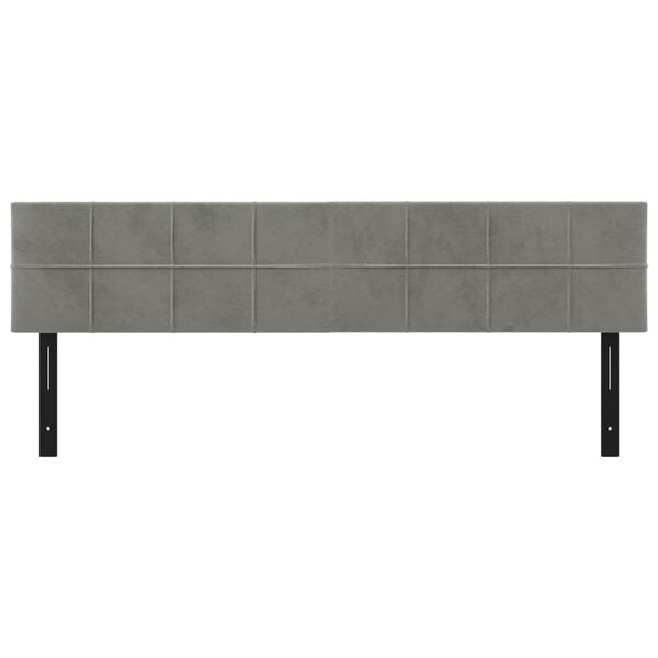 vidaXL Čela postele 2 ks světle šedá 80 x 5 x 78/88 cm samet