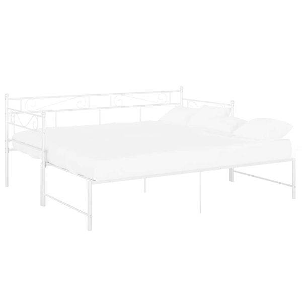 vidaXL Rám vysouvací postele/pohovky bílý kovový 90 x 200 cm