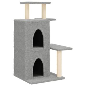 vidaXL &Scaron;krabadlo pro kočky se sisalov&yacute;mi sloupky světle &scaron;ed&eacute; 97 cm