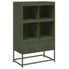vidaXL Skř&iacute;ň highboard olivově zelen&aacute; 68 x 39 x 111,5 cm ocel