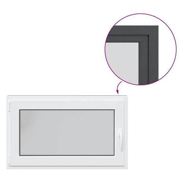 vidaXL Okno do sklepa "RISOR" 100x50 cm otev&iacute;ravě-sklopn&eacute; DIN lev&eacute; antracitov&eacute;