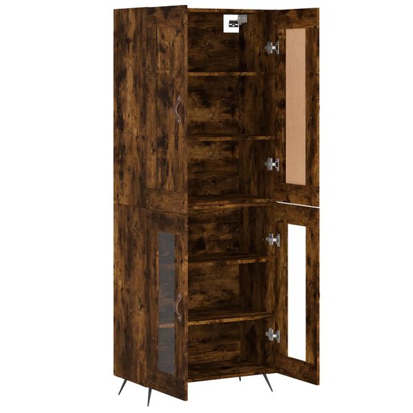 vidaXL Skř&iacute;ň highboard kouřov&yacute; dub 69,5 x 34 x 180 cm kompozitn&iacute; dřevo