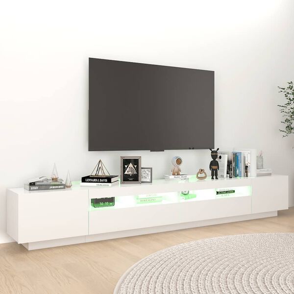 vidaXL TV skř&iacute;ňka s LED osvětlen&iacute;m b&iacute;l&aacute; 260 x 35 x 40 cm