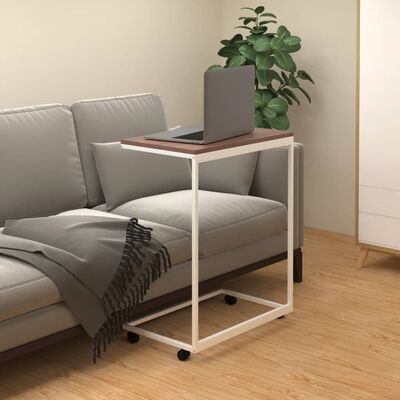 vidaXL Odkládací stolek s kolečky bílý 55x35x70 cm kompozitní dřevo