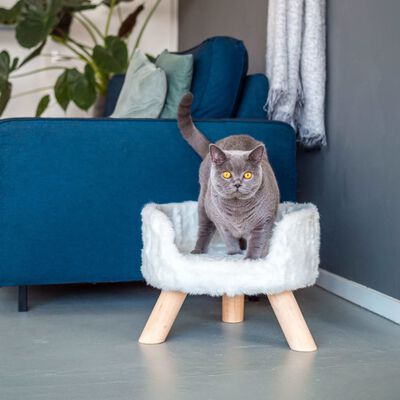 DISTRICT70 Plyšový pelíšek pro kočky NORDIC meringue