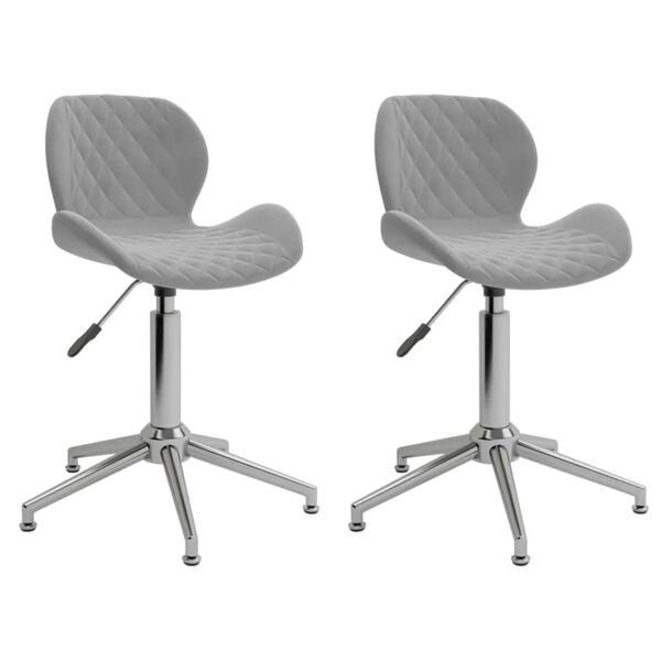 vidaXL Otočn&eacute; j&iacute;deln&iacute; židle 2 ks světle &scaron;ed&eacute; samet