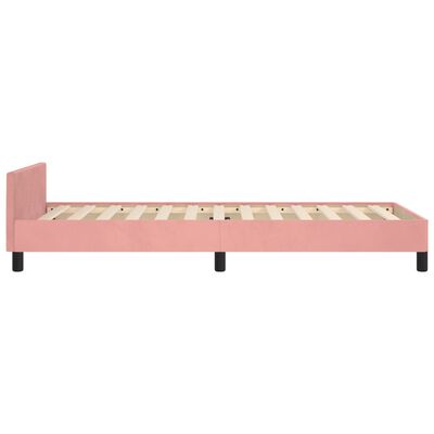 vidaXL Rám postele s čelem růžový 80x200 cm samet