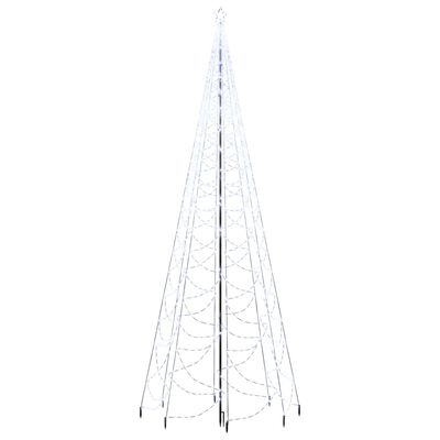 vidaXL Vánoční stromek s kovovým sloupkem 1400 LED studená bílá 5 m