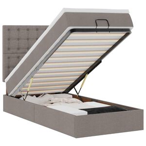 vidaXL Osmansk&yacute; r&aacute;m postele s matrac&iacute; taupe 90x190cm textil