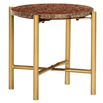 vidaXL Konferenční stolek hnědý 40x40x40 cm pravý kámen mramorový vzor