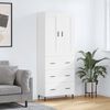 vidaXL Skř&iacute;ň highboard b&iacute;l&aacute; 69,5 x 34 x 180 cm kompozitn&iacute; dřevo