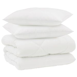 vidaXL Zimn&iacute; přikr&yacute;vka s pol&scaron;t&aacute;řem 3 pcs B&iacute;l&aacute; Mikrovl&aacute;kno