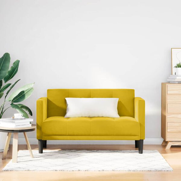 vidaXL Loveseat Sofa žlut&aacute; 111 cm samet