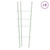 vidaXL Opory pro zahradn&iacute; rostliny se 4 kroužky 5 ks zelen&eacute; 90 cm ocel