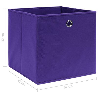 vidaXL Úložné boxy 10 ks fialové 32 x 32 x 32 cm textil