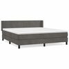 vidaXL Box spring postel s matrac&iacute; tmavě &scaron;ed&aacute; 180x200 cm samet