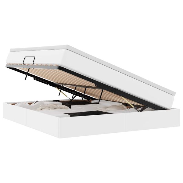 vidaXL Postel s &uacute;ložn&yacute;m prostorem a matrac&iacute; B&iacute;l&aacute; 180 x 200 cm