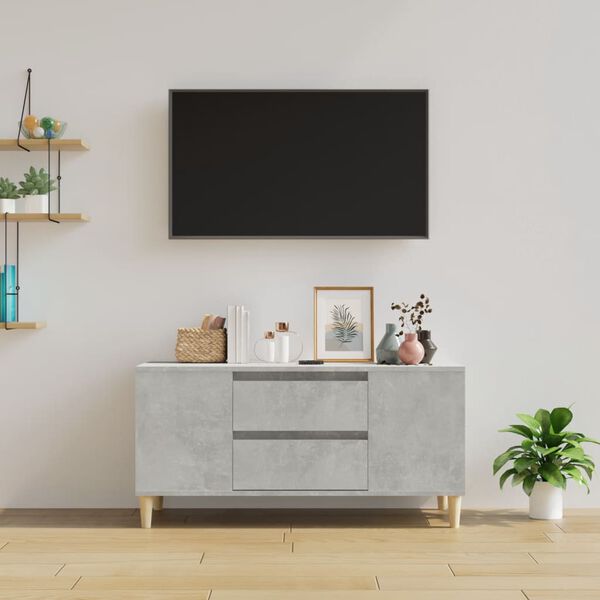 vidaXL TV skř&iacute;ňka betonově &scaron;ed&aacute; 102x44,5x50 cm kompozitn&iacute; dřevo