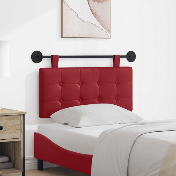 vidaXL Z&aacute;věsn&aacute; čeln&iacute; deska V&iacute;no Červen&eacute; 100 x 55 x 5 cm Uměl&aacute; kůže