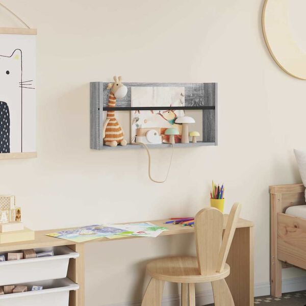 vidaXL Reg&aacute;l na časopisy &Scaron;ed&aacute; Sonoma 60 x 12 x 30 cm kompozitn&iacute; dřevo