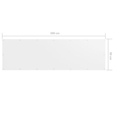 vidaXL Balkónová zástěna bílá 90 x 300 cm oxfordská látka